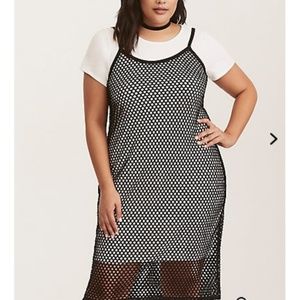 RUNWAY COLLECTION Black Fishnet T-shirt  Dress